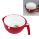 thumbnail image 2 of GOOHOCHY 1 cesta de filtro portátil de doble capa para lavar arroz, secar frutas y verduras, coladores y utensilios de cocina (rojo y blanco), 2 of 8