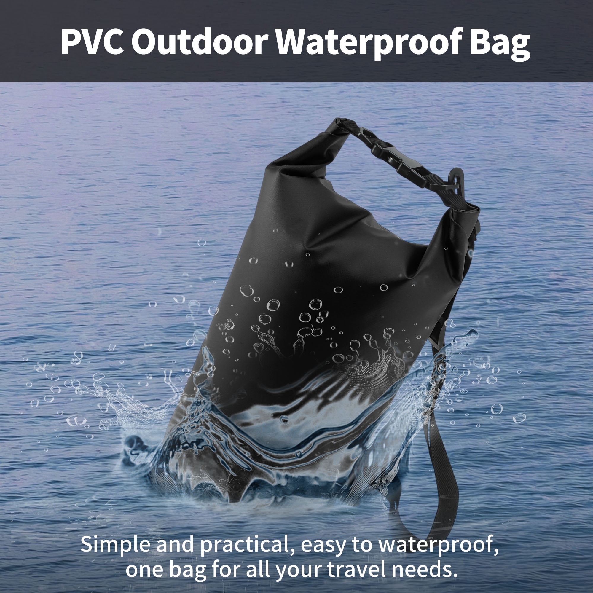 Unique Bargains Durable Waterproof Dry Bag Raven Black