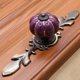 thumbnail image 2 of Tirador de cerámica con forma de calabaza para armario, tirador de cajón, pomo para muebles (violeta), 2 of 2