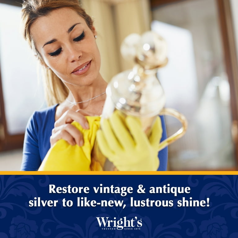 Wright's Silver Polishing Cream, 3-in-1, All-Purpose, 8 Oz, with Microfiber  Cloth Included 