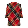thumbnail image 3 of Casual Blouse for Women 3/4 Length Sleeve V Neck Button down Print Shirts Casual Loose Lightweight Tunic Tops (S, Red), 3 of 4