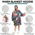 thumbnail image 5 of Wearable Oversized Blanket,Shiba Inu and Pioneer Flower Wearable Blanket Hoodie for Adults,Cozy Hooded Blankets with Super Pockets,Super Warm Fuzzy Pullover for Women & Men, 5 of 6