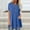 Blue, variant on Womens Summer Tops Knee Length Peplum Blouse Tops Oversized Women Plus Size Button Solid Round Neck Short Sleeve Irregular T-shirt Blouse Tops Blue M