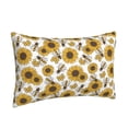 thumbnail image 2 of Binfone Sunflowers and Bees Standard Size Pillowcase, Long Staple Pure Cotton Envelope Closure Pillow Cover,20"x30", 2 of 9