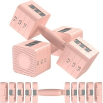 Feisi Sport Adjustable Dumbbells Set, 3-11 lbs, Home Gym, Full Body Workout, Pink, 2 Count