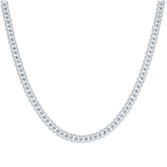 Sterling Silver 4.10 Cttw Moissanite Miami Cuban Chain 6mm 18 Inches