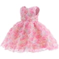 thumbnail image 2 of TOOYOU Robes pour Filles Manches Courtes Été Imprimés Robe Danse Fête Robe Douce et Agréable pour la Peau, Taille 4-5 Ans, Rose, 2 of 7