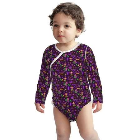 

Fotbe Mardi Gra2 Pattern Unisex-baby Long-sleeve Bodysuit Long Sleeve Bodysuits One-piece 100% Organic Cotton for Infant Baby Boys Unisex-3 Months