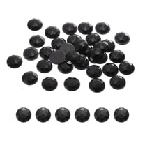 Uxcell Flat Back Round Acrylic Rhinestones 0.63" Black Crystal Rhinestones 50Pcs