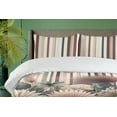 thumbnail image 2 of Ambesonne Floral Duvet Cover Set, Striped Back Exotic Flowers, Calking, Dried Rose Laurel Green, 2 of 4