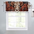 thumbnail image 4 of Funny Cow Window Curtain Valances Cute Farm Animals Rose Red Flowers Privacy Window Valances for Living Room Kitchen 54 by 18 in, 1 Panel, 4 of 6