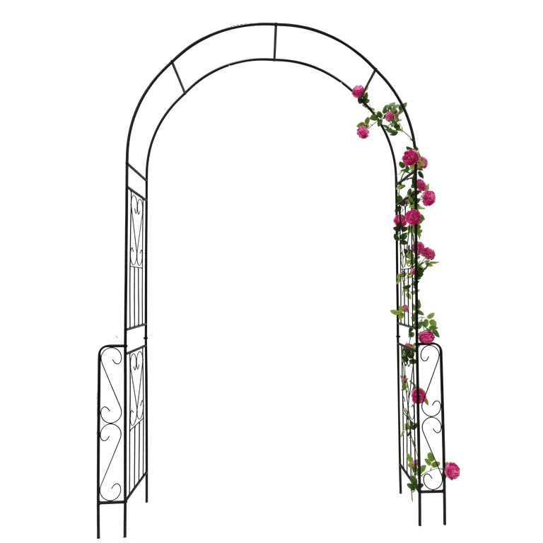 Arco Da Giardino In Metallo Per Rose - Design Tubo Quadrato Nero 180x230 Cm - Perfetto Per Piante Rampicanti - Foto 9