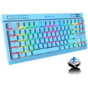 Mechanical Gaming Keyboard,Chroma RGB 18 Kinds LED Backlit Keyboard with Wired Type C,87 Keys Anti-ghosting,Blue Switch