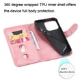 thumbnail image 3 of ELEHOLD Wallet Case for iPhone 14 Pro Max 6.7", Zipper Pocket Card Slots Kickstand Magnetic Clasp Full Body Shockproof Purse Case for iPhone 14 Pro Max, Rosegold, 3 of 9