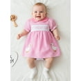thumbnail image 3 of BemeyourBBs Toddler Baby Girl Birthday Dress Birthday Goose Outfits 1 2 3 4 Years Old Birthday Summer Clothes Short Sleeve Doll Collar Duck Embroidery A-Line Party Dress, 3 of 8