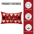 thumbnail image 2 of Valentine''s Day Lumbar Decorative Rectangle Pillow Cover 12x20, Red Black Love Hearts I Love You Porch Patio Outdoor Pillowcase, Anniversary Wedding Holiday Cushion Case Home Decor, 2 of 5