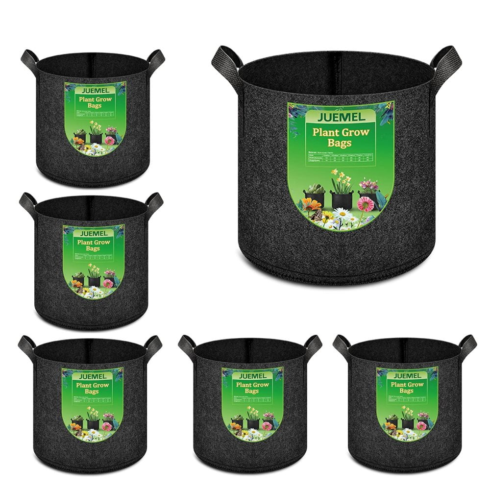 MADE IN US 3 GAL 5 PACK FABRIC STRONG ROOTS HEMP GROW BAGS/POTS WITH HANDLES 