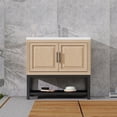 thumbnail image 4 of 36" Bathroom Vanity with White Ceramic Sink & Hot and Cold Faucet , Freestanding Bathroom Cabinet with 2 Storage Doors and Open iron Shelf for Bathroom, 4 of 16