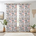 thumbnail image 2 of Boho Floral Print Blackout Window Curtain, Bohemian Pink Flower Pattern Living Room Decorative Curtain & Drapes, Grommet Room Darkening Window Treatment Curtains Set 26"W x 63"L (Pack of 2), 2 of 6