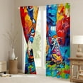 thumbnail image 3 of Castle Fairy Teens Soccer Gamer Blackout Curtains Set of 2 (52x84 Each),Graffiti Splash Ball Game Window Curtains,Sport Football Curtains and Drapes,Breathable Home Decor, 3 of 6