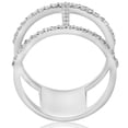 thumbnail image 3 of Pompeii 1/2ct Designer Diamond Right Hand Wide H Shape Fashion Ring 10K White Gold, 3 of 3