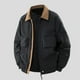 thumbnail image 1 of Blusa y camisa de manga larga con cuello vuelto para hombre, ropa de trabajo a prueba de viento de color sólido de otoño, chaqueta informal de solapa de manga larga para hombre, abrigo de poliéster, 1 of 9