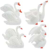Soimiss 8Pcs Swan Ornament Resin Small Figurines White Tabletop Decor for DIY Projects