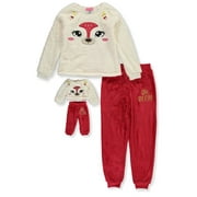Saint Eve Girls Oh Deer! 2-Piece Pajamas with Doll Outfit (Little Girls)