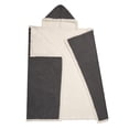 thumbnail image 3 of Safdie & Co. Premium Ultra Soft Reversible Sherpa Hoodzy Hooded Throw Blanket Charcoal, 3 of 3