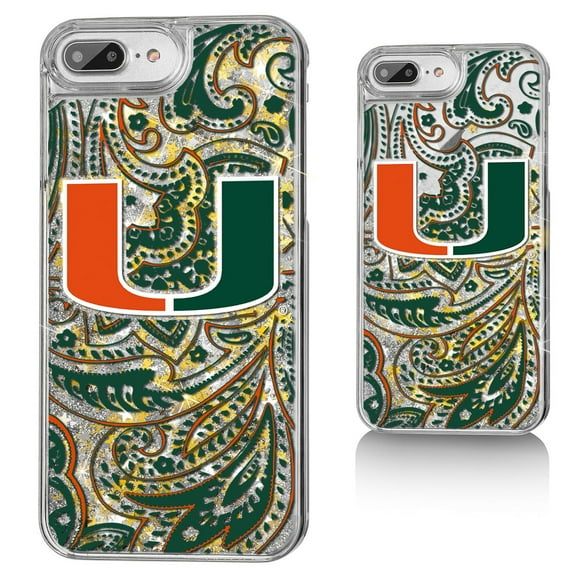 Miami Hurricanes iPhone Glitter Paisley Design Case
