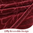 thumbnail image 6 of WOOW DEPOT Full Queen Heavy Fleece Bed Blanket 1 PCS, 7.72 lbs 78.7" x 90.5", Reversible Thick Embossed Velvet Soft Warm Mink Blanket for All Season, Burgundy Red, 6 of 8