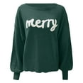 thumbnail image 4 of larppty Womens Merry Christmas Sweaters Long Sleeve Sweater Loose Fit Pullover Top Christmas Holiday Sweaters (Dark Green, XL), 4 of 6