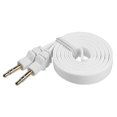 thumbnail image 1 of Tangle Free Flat Wire Car Audio Stereo Auxiliary Aux Cord Cable Adapter for iPod/MP3/Zune/ - White, 1 of 2