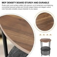 thumbnail image 3 of Funcid End Table, 24.5" Round Side Table for Living Room, Bedside Nightstand with Fabric Storage Basket, Wooden Accent Table with Metal Frame, Small Coffee Table, 3 of 11