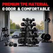 PAPABABE HEX Dumbbell Set, Rubber Encased Home Gym Dumbbells, Exercise & Fitness Weights Dumbbells for Women & Men, Hand Weight for Strength Training