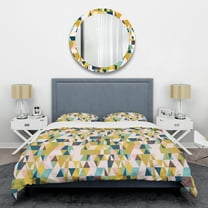 Designart 'Triangular Retro Design I' Mid-Century Modern Duvet Cover Set