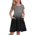 thumbnail image 3 of Girls' Summer Dress Kids 2025 Short Sleeve Ombre Dress with Pockets Casual Summer Dress for Kids Comfortable and Stylish Dresses ,Sie:160, 3 of 9