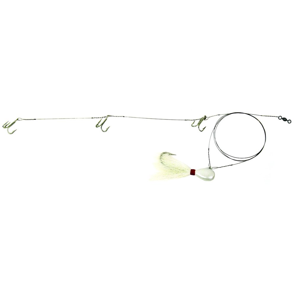 Sea Striker Ribbon Fish Rig with 4X Silver Treble Hook, Size 4, RFR4