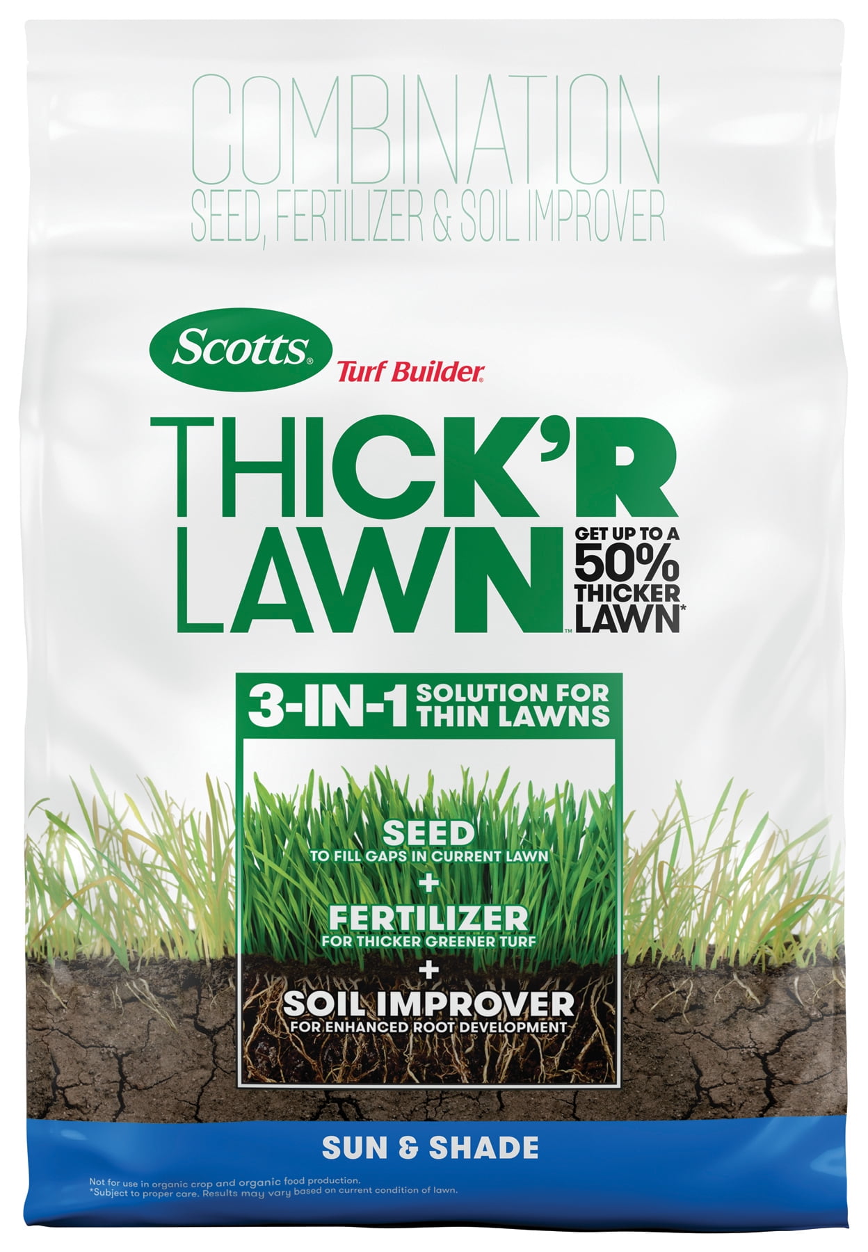 Scotts Turf Builder THICK'R Lawn Sun and Shade, 12 lb. Contains