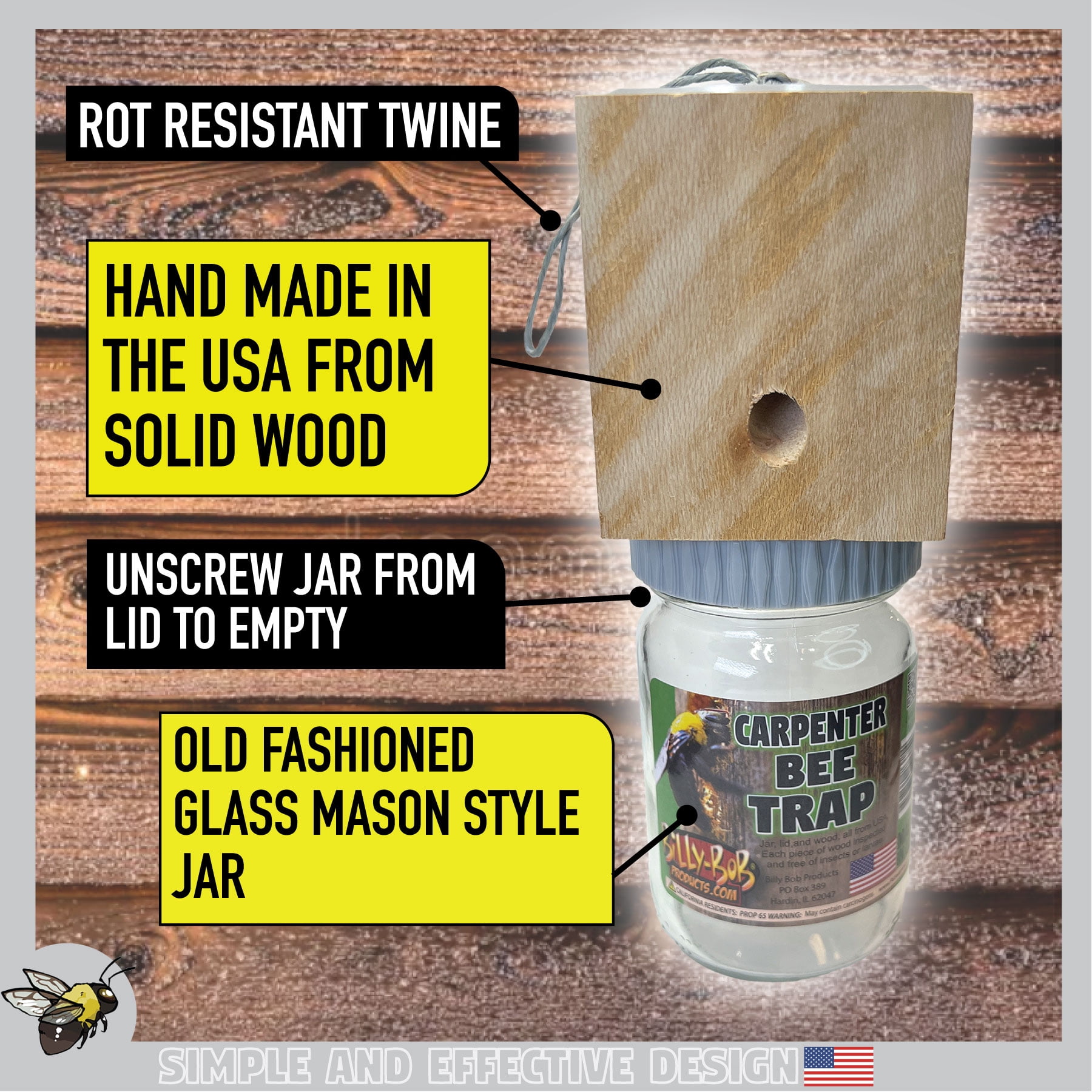 3pk- Carpenter Bee Trap