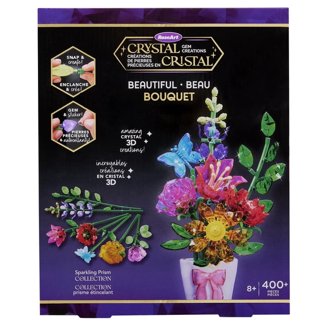 Crystal Gem Creations Beautiful Bouquet Kit by RoseArt, 400+ Pieces, Great for Adults, Tweens and Children Ages 8+. Great Mothers Day Gift.