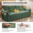 thumbnail image 5 of Hommoo 70" Convertible 2-in-1 Pull Out Couch Bed, Multi-Functional Corduroy Loveseat Sleeper Sofa Bed, Green, 5 of 7