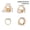 01 Light Gold 4PCs, variant on Geometric Glossy Water Drop Rings for Women, Trendy Design, Electroplated Zinc Alloy, Asymmetric Elements, 4-Piece or 5-Piece Set