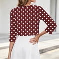 thumbnail image 7 of Women's 3/4 Sleeve Bolero Shrug Open Front Cropped Cardigan Polka Dot Tailored Fit Layering Top Work Office Date Outfit, 7 of 7