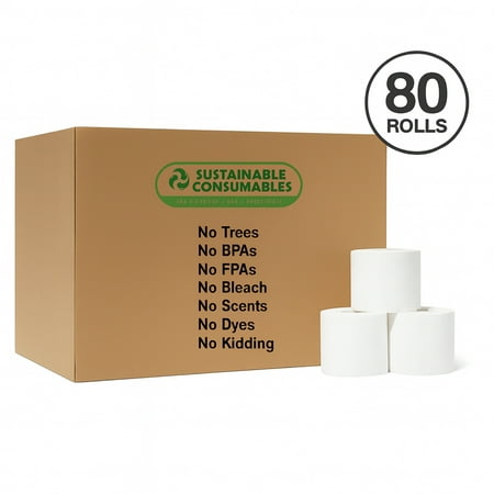 Eco-Friendly Bamboo Toilet Paper | 3 Ply, 400 Sheets Per Roll | Compostable | 48 Rolls