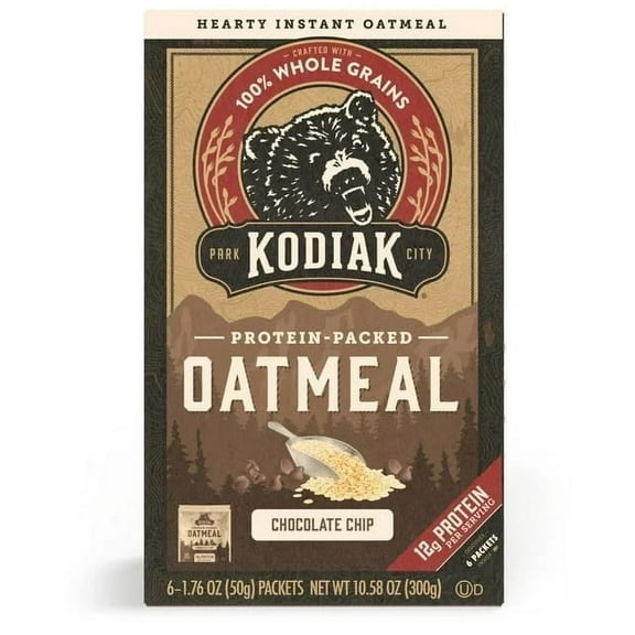Kodiak Protein-Packed Chocolate Chip Instant Oatmeal Packets, 1.76 oz (6 Count)
