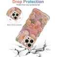 thumbnail image 2 of Oil Painting Flower Compatible with iPhone 12 Pro Max Case, with Bracelet Chain, Colorful Retro Floral Cute Curly Wave Frame Women Girls Cover for Apple 12 Pro Max (Pink), 2 of 12