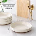 thumbnail image 4 of AmorArc 8.75'' Large Ceramic Pasta Bowls, 36oz Handpainted Stoneware Bowls Set of 4, Microwave&Dishwasher Safe Bowls with Rustic Terracotta Underside for Pasta Salad, Light Beige, 4 of 9