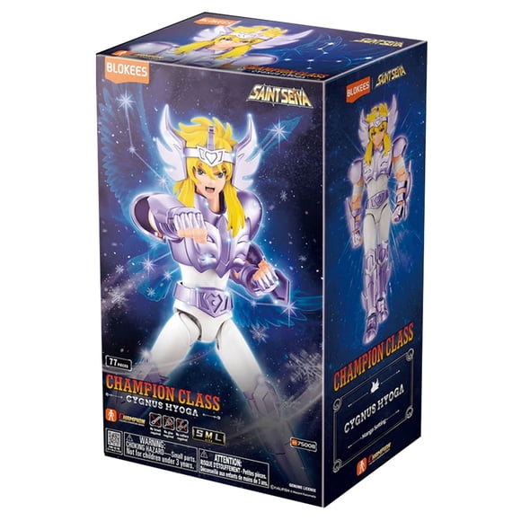Figura Armable Coleccionable Blokees Saint Seiya Champion Class Hyoga de Cisne Manga Setting