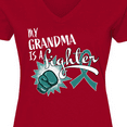thumbnail image 4 of Inktastic Ovarian Cancer Awareness My Grandma is a Fighter Women's V-Neck T-Shirt, 4 of 5